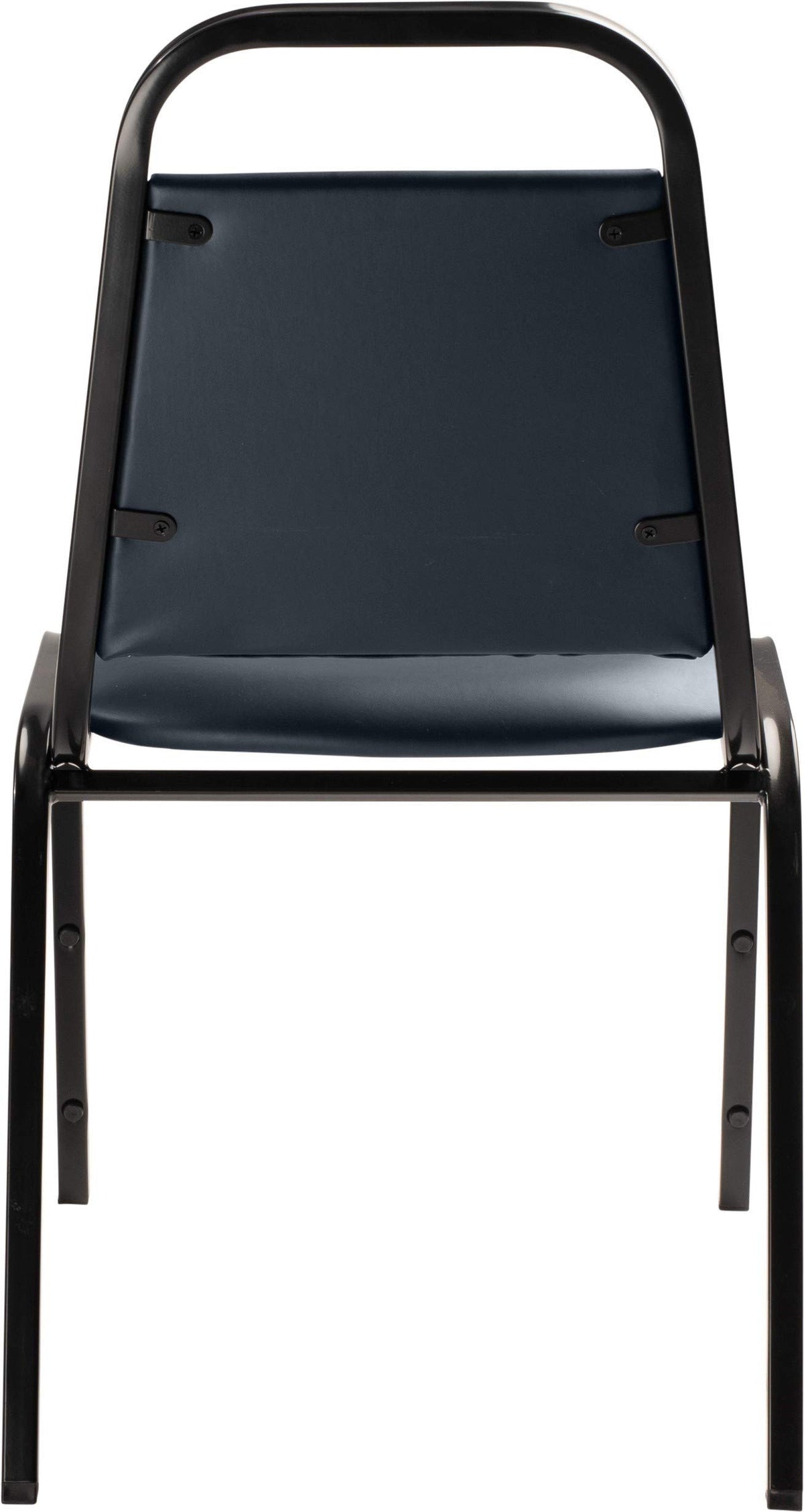 (4 Pack) NPS Vinyl Upholstered Stack Chair by National Public Seating – 17.5 x 22 x 32 inches, Vinyl, Midnight Blue, Pack of 4, Model 9104-B-CN