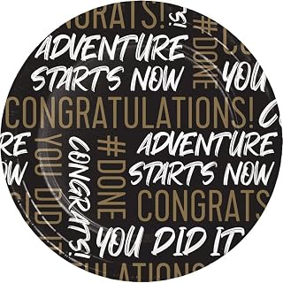 Creative Converting Golden Grad Dessert Plates, 8 Count