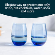 Libbey Tidal Blue 12 / 15.3 Ounces / Modern Wine Glasses