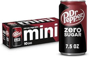 Dr Pepper Zero Sugar Soda, 7.5 fl oz mini cans, 10 pack