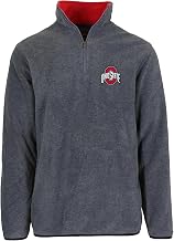JH DESIGN Men's Ohio State Buckeyes Quarter Zip Fleece Pullover Long Sleeve SweatShirt