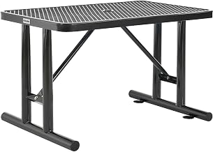 Global Industrial 4' Rectangular Expanded Metal Outdoor Table, Black