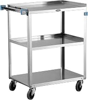 Lakeside Manufacturing 411 Utility Cart, Stainless Steel, 3 Shelves, 500 lb. Capacity (Fully Assembled)