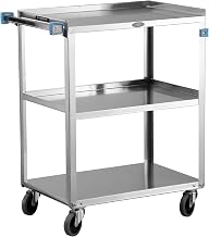 Lakeside Manufacturing 411 Utility Cart, Stainless Steel, 3 Shelves, 500 lb. Capacity (Fully Assembled)