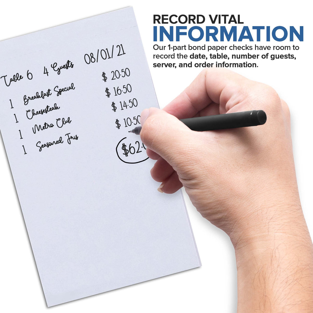 Blank Scratch Pads (10 Pack) - White Note Pads - Memo Notepads - Small Desk Scratch Paper- 4x6 Note Paper - Guest Check Book - Server Note Pads for Diners by Stock Your Home –
