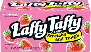 Laffy Taffy Stretchy & Tangy Strawberry, 1.5 Ounce - 24 Count (Pack of 1) (12124993)