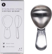 Planetary Design Coffee Scoop | 2 Tbsp | Brushed Steel, Ergonomic Handle | Stainless Steel | Fits inside Airscape Canisters (Brushed Steel)