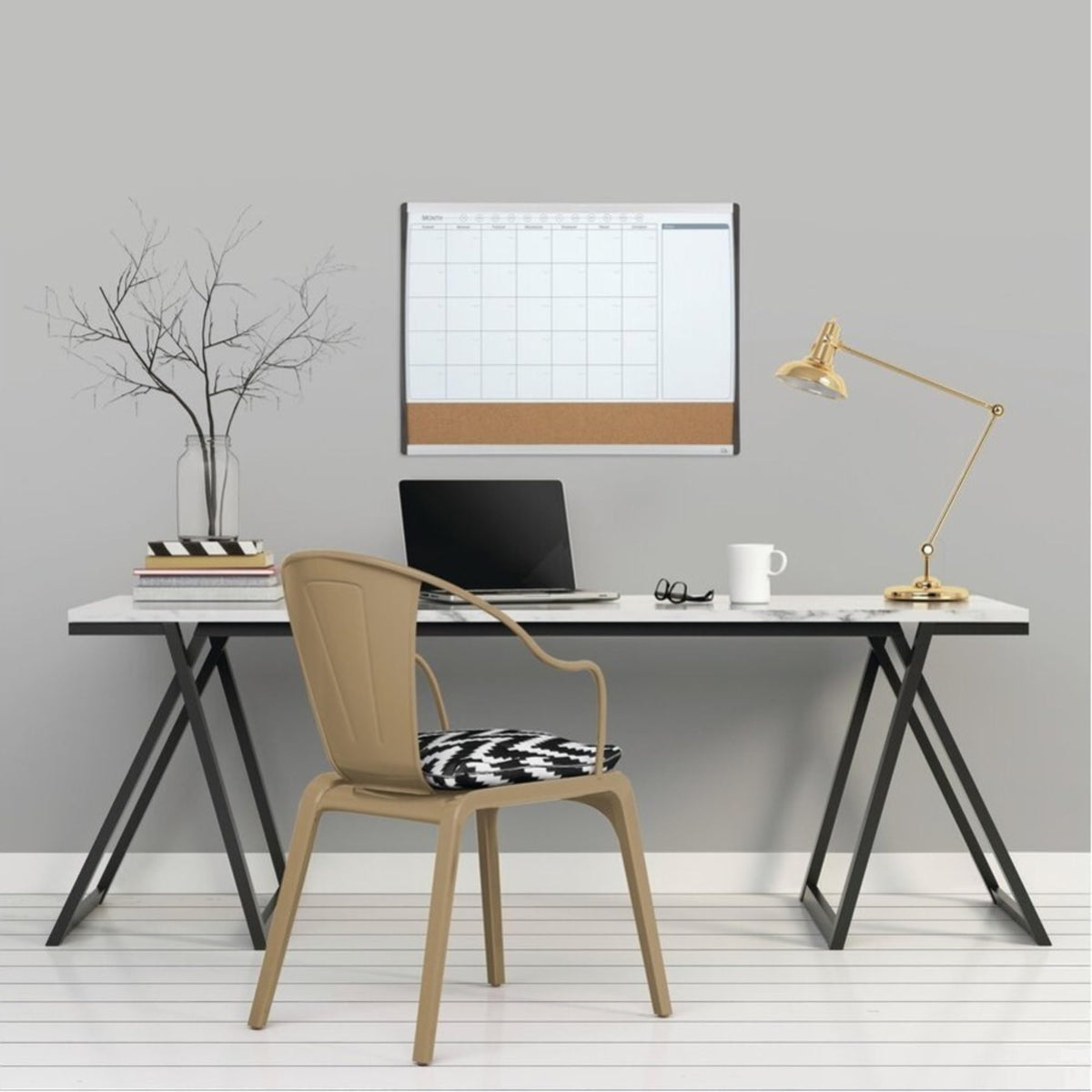 Magnetic Combination Calendar Board by Quartet – True, Plastic, White/Brown, Model BD-ARC-79372