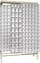QUANTUM STORAGE SYSTEMS QS-305306-52WT 303 Drawers Free Standing Slider Systems Tip Out Bins Racks Part Organizer White 77" H x 48" W x 18" D