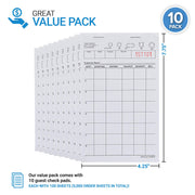 White Guest Check Pads (100 Count) - 1 Part Guest Check Pads - Server Notepads and Waitress Order Pads - Check Pads for Diners by Stock Your Home – 4.25 x 7.75, Paper, Model 1690