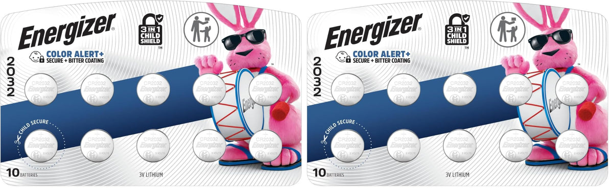 2032 Batteries by Energizer – 10 Count (Pack of 2), Multicolor, Pack of 2, Model E303318704