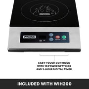 Waring Multicolor / WIH400B - Schott Ceramic Surface / 11.5" x 11.75" Countertop Burners