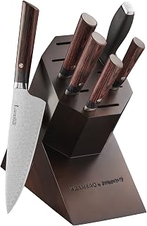 KRAMER by ZWILLING Meiji 7-pc Razor-Sharp German Block Knife Set, Made in Company-Owned German Factory with Special Formula Steel perfected for almost 300 Years