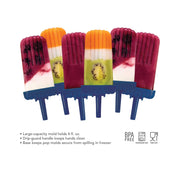 Groovy Popsicles Molds Set of 6 for Homemade Frozen Treats by Tovolo – Set of 6, 3.4 ounces, Plastic, Blueberry, Model 61-34211