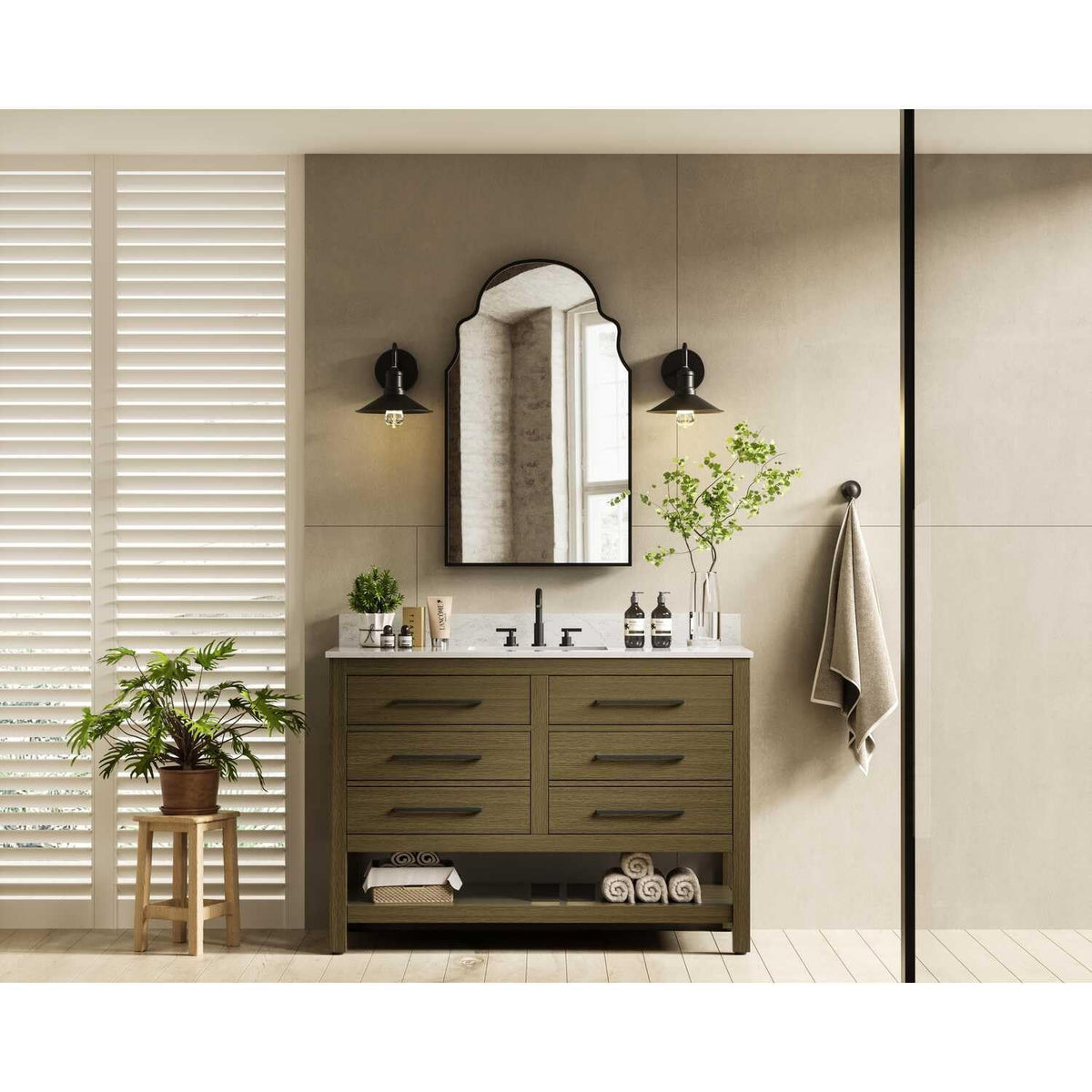Karson Bathroom Vanity Chestnut Brown by Lighting Design – Wood, Chestnut Brown, Model VF60548MCB-BS