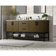 Elegant Kitchen and Bath 72" Double Bathroom Vanity in Chestnut Brown by Elegant Lighting – 72" W x 22" H x 24" D, Wood, Chestnut Brown, Model VF60772DMCB