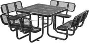 Global Industrial 46" Square Picnic Table with Backrests, Expanded Metal