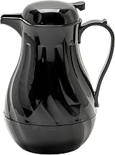 Winco 64 oz Black Insulated Beverage Server, Swirl | Dishwasher safe, BPA-free, NSF certified, Great for Coffee, Tea, Water and Beverage Service
