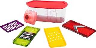 Kuhn Rikon Box Mandoline/Coarse and Fine Grater with Stainless Steel Blades and Hand Guard