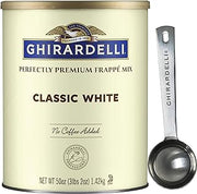 Classic White Premium Frappé Mix, 3.12 lb Can with Ghirardelli Stamped Barista Spoon