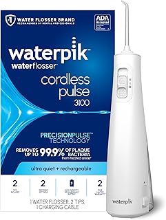 Waterpik Cordless Pulse 3100 Portable Water Flosser, Rechargeable, White
