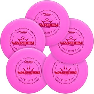 Dynamic Discs Warden Disc Golf Putter 5-Pack | Straight Flying Beadless Putt & Approach Set | Grippy Classic Plastic Feel | Smooth Release & Consistent Control | 170g+ (Colors May Vary)