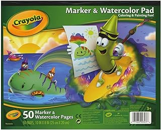 Crayola 99-3403 50 Sheets 10" X 8" Bright White Marker & Watercolor Pad