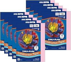 Tru-Ray Construction Paper, Pink, 9" x 12", 50 Sheets Per Pack, 10 Packs