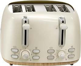 Oster 4-Slice Toaster with Extra Wide Slots, Bagel Toaster, Oat Milk