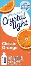Crystal Light Powdered Drink Mix, 120 On-the-Go Pkts, Classic Orange | Zero Sugar, 5 Calories per Packet, Naturally Flavored for a Refreshing, Energizing Drink