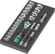 Wera 05150111001 9721 Foam Insert 8000 B Zyklop 3/8" Ratchet Set 1, 23 Pieces