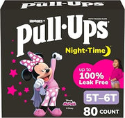 Pull-Ups Girls' Night-Time Potty Training Pants, Size 5T-6T, 80 Count