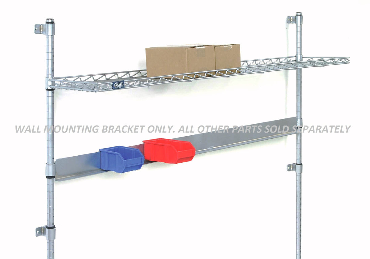 Wire Shelf Wall Mounting Bracket by Nexel – Steel, Chrome, Model DISAW2C-X