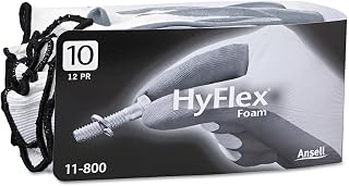 Ansell Size 10 HyFlex Light Weight Foam Nitrile Work Gloves with Gray and White Nylon Liner and Knit Wrist