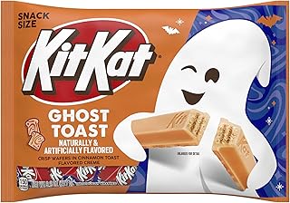 Kit Kat Ghost Toast Cinnamon Toast Flavored Creme Wafer Snack Size, Halloween Candy Bag, 9.8 oz