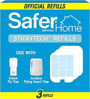 Safer Home Flying Insect Trap Official Refills | 3 Glue Card Refills for Plug-In Fruit Fly, Moth & Gnat Trap, Fruit Fly Killer, 24/7 Catch, SH503