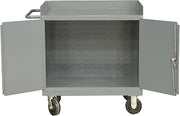 Durham 16 Gauge Welded Steel Mobile Bench Cabinet, 3100-BLP-95, 1 Fixed Shelf