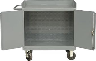 Durham 16 Gauge Welded Steel Mobile Bench Cabinet, 3100-BLP-95, 1 Fixed Shelf