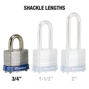 Master Lock Silver / 3/4" shackle / 4 Pack Keyed Padlocks