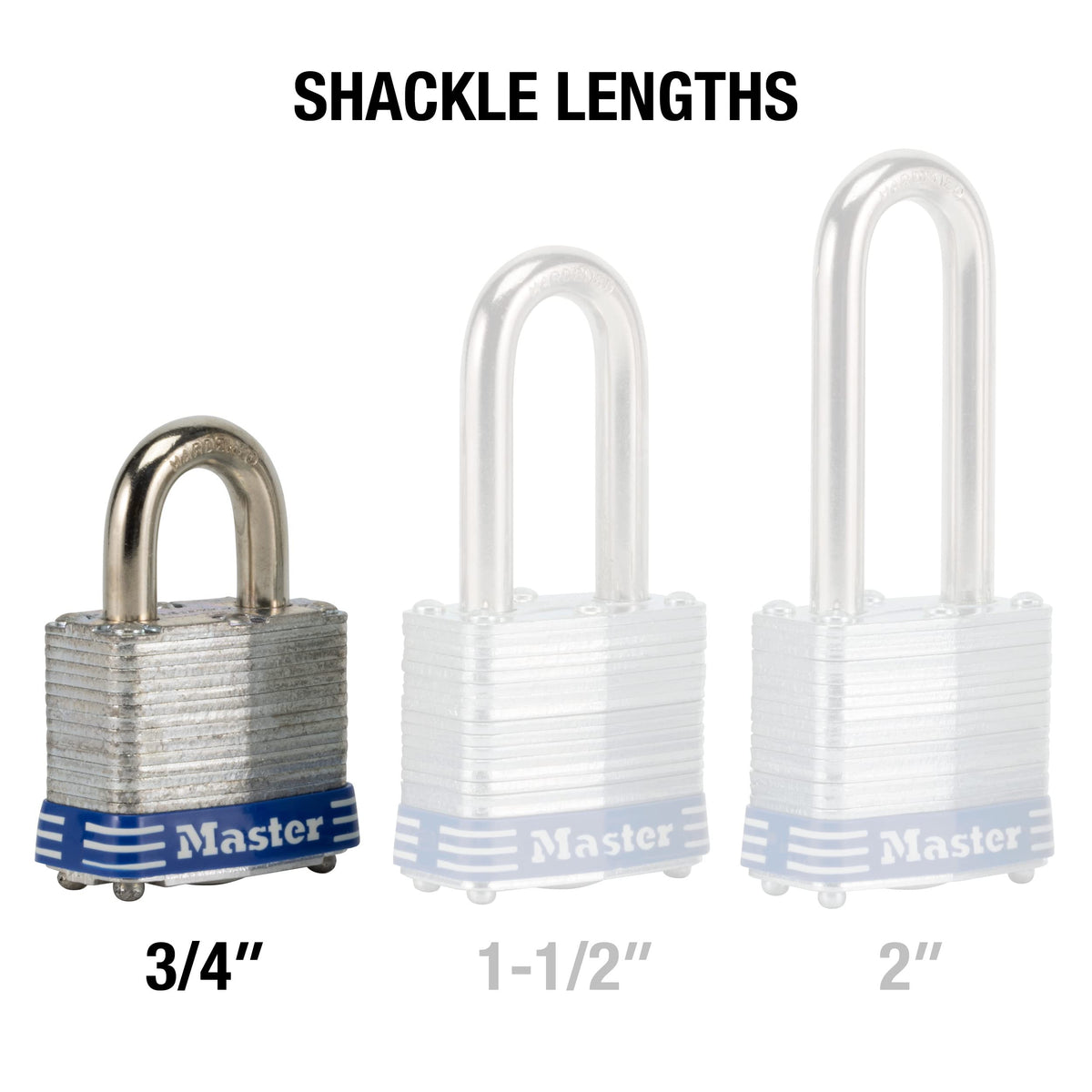 Master Lock Silver / 3/4" shackle / 4 Pack Keyed Padlocks