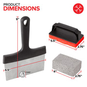 25-Piece Griddle Cleaning Kit by Modern Innovations – 25 Piece, Stone, Red, Pack of 25, Model 1310