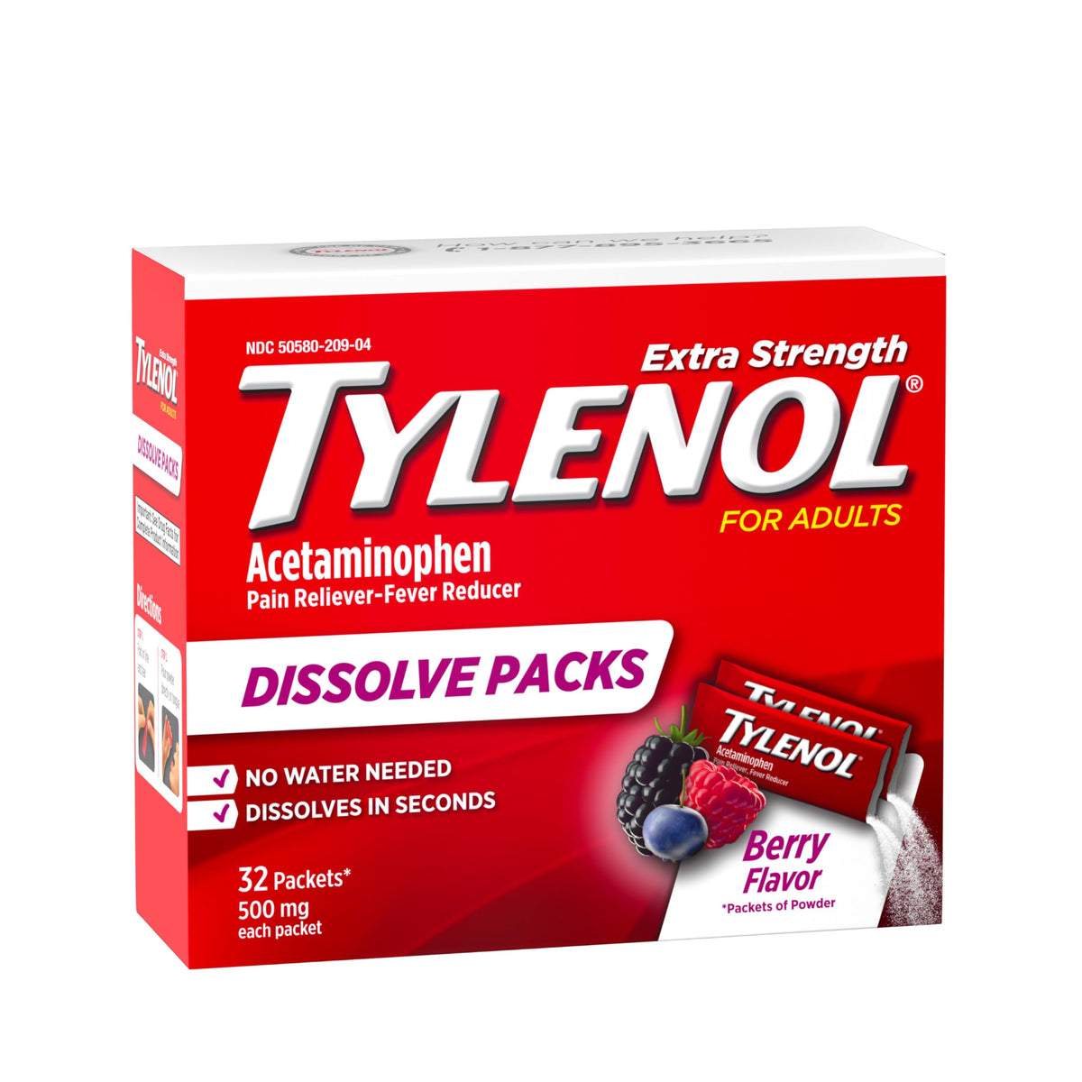 Extra Strength Dissolve Powder Packs by Tylenol – 32 Count, Multi, Model 041532
