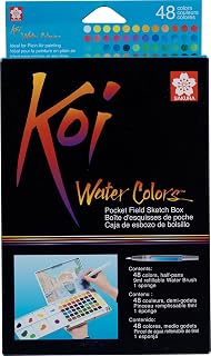 Sakura Koi Pocket Field Sketch Kit, 48 Colors, Water Brush, Palette