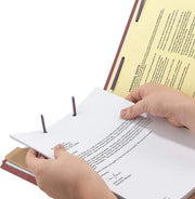 End Tab Pressboard Classification File Folder with SafeSHIELD® Fasteners by SMEAD – Letter, Red, Model 26855