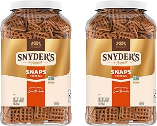 Snyder's of Hanover Pretzel Snaps, 46 Oz Canister (Pack of 2)