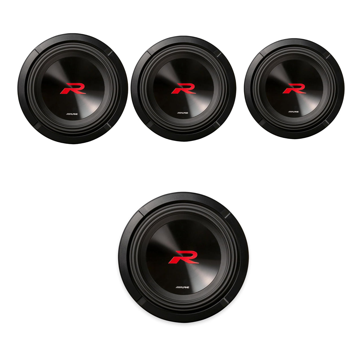 R2-W10D2 R-Series 10in Dual 2 Ohm Subwoofers 4 Pack by Alpine – Model alpinebdl260707-01
