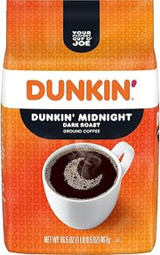 Dunkin’ Midnight Dark Roast Ground Coffee by Dunkin' – 16.5 Ounce (Pack of 1)