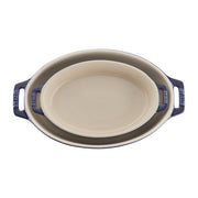 Ceramic Oval Baking Dish Set by STAUB – 2-piece, Ceramic, Dark Blue, Pack of 2, Model 40508-632