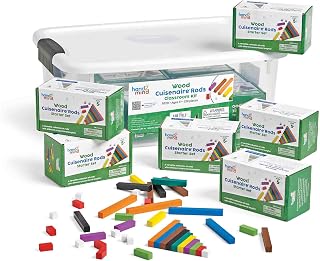 hand2mind Wooden Cuisenaire Rods Classroom Set, Teaching Fraction Bars, Montessori Math Manipulatives, Math Teacher Must Haves Elementary, Kindergarten Homeschool Supplies (15 Sets of 74)