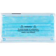 Disposable 3-Ply Face Mask by Global Industrial – 50 Count (Pack of 1), Polypropylene, Blue, Model GSS-9005